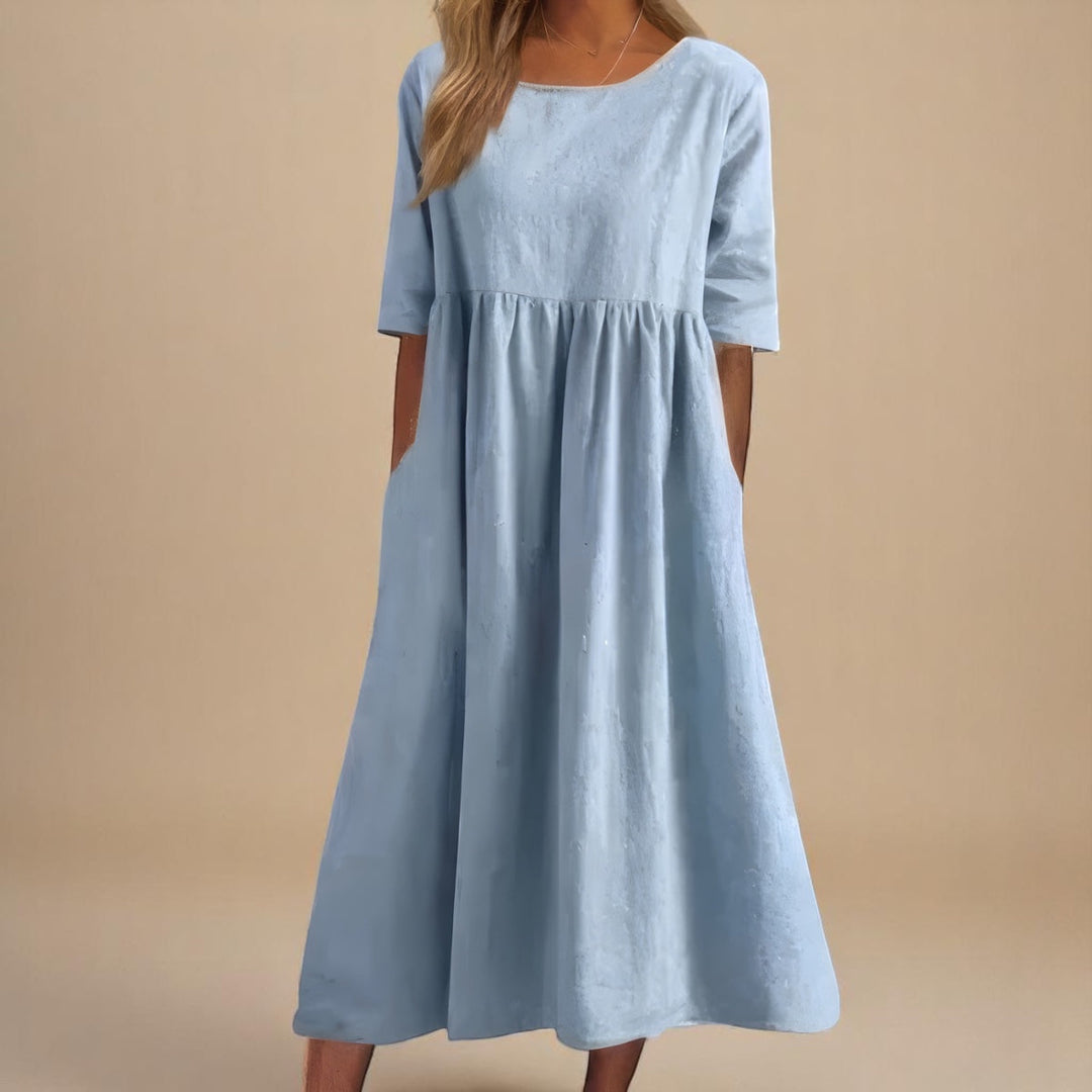 Daisy | Classic Round Neck Flattering Dress