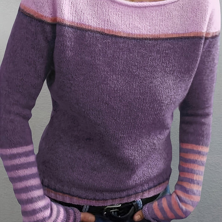 Francesca | color-Block Boat Neck Sweater