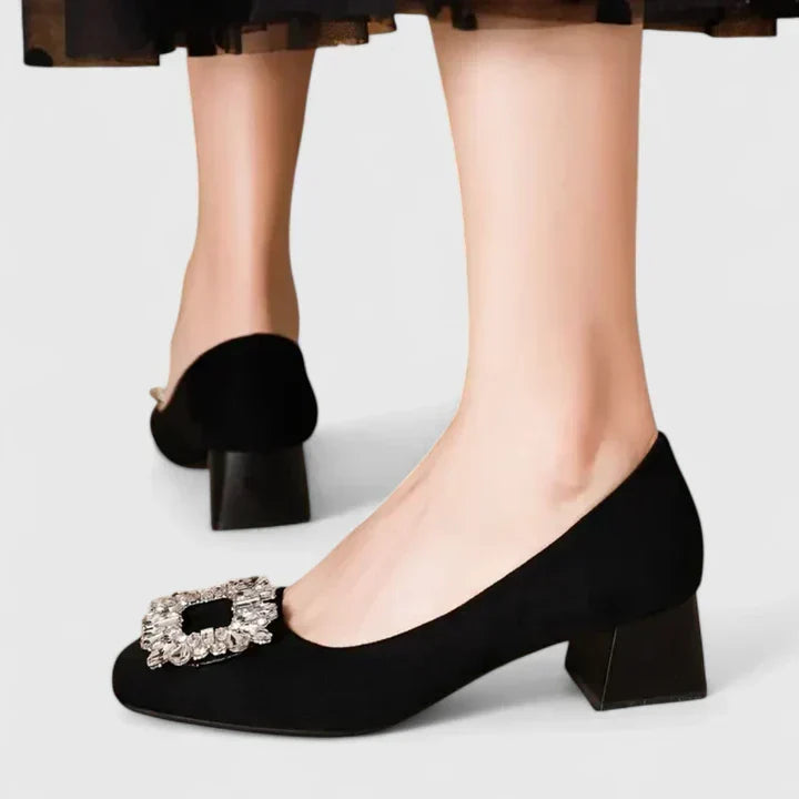 Juliana | Orthopedic Sparkling Buckle Heels