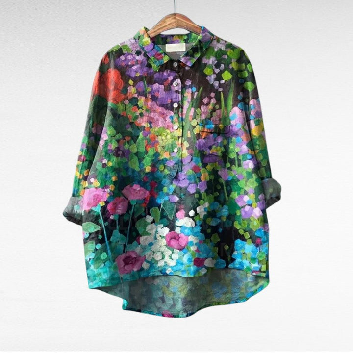 Colleen | Classic Multicolor Long Sleeve Blouse