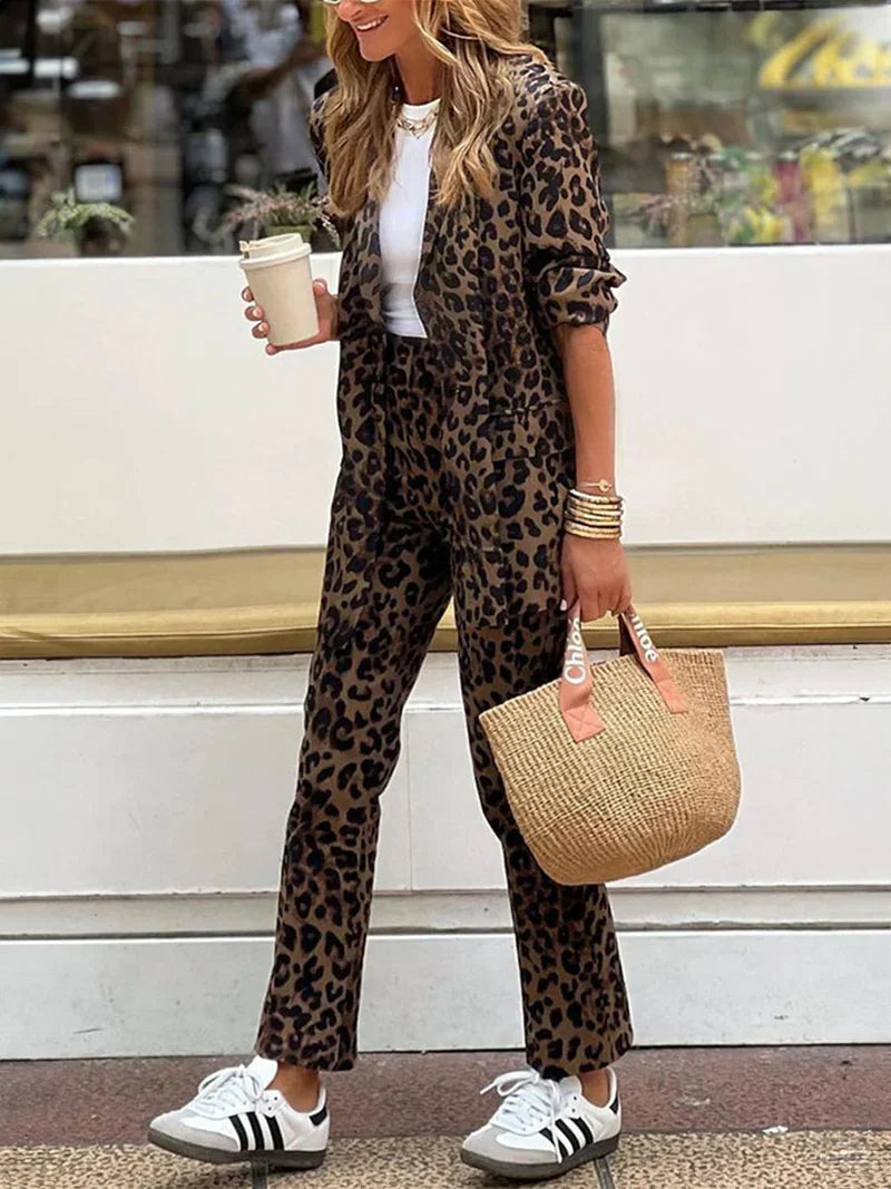 Sienna | Animal Print Blazer &amp; Pants Set