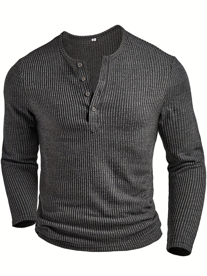Griffin | Textured Ribbed Henley Shirt