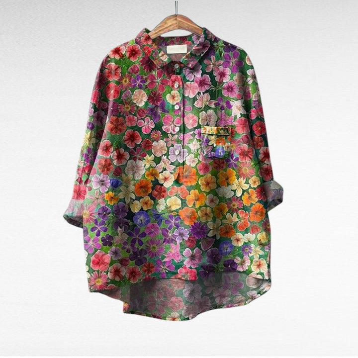 Colleen | Classic Multicolor Long Sleeve Blouse