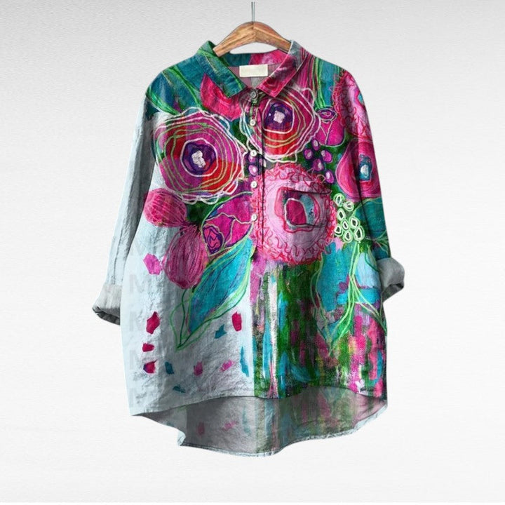 Colleen | Classic Multicolor Long Sleeve Blouse