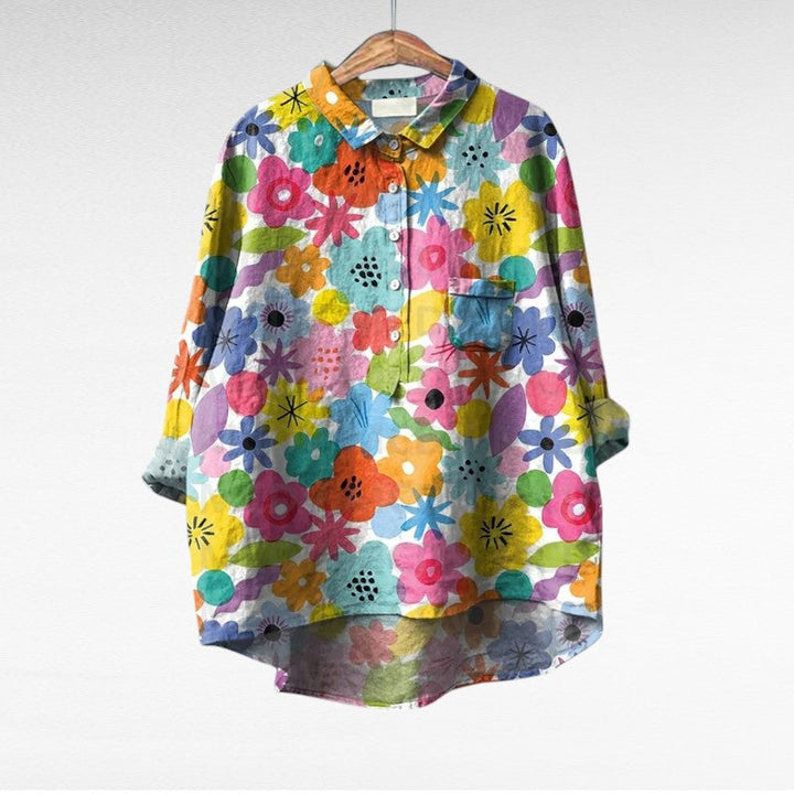 Colleen | Classic Multicolor Long Sleeve Blouse