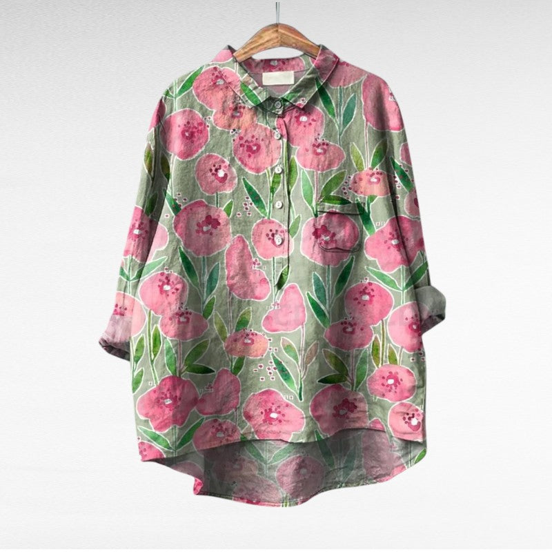 Colleen | Classic Multicolor Long Sleeve Blouse