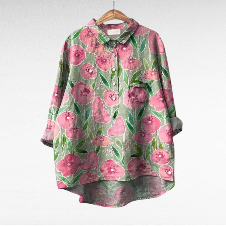 Colleen | Classic Multicolor Long Sleeve Blouse