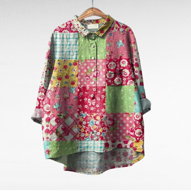 Colleen | Classic Multicolor Long Sleeve Blouse