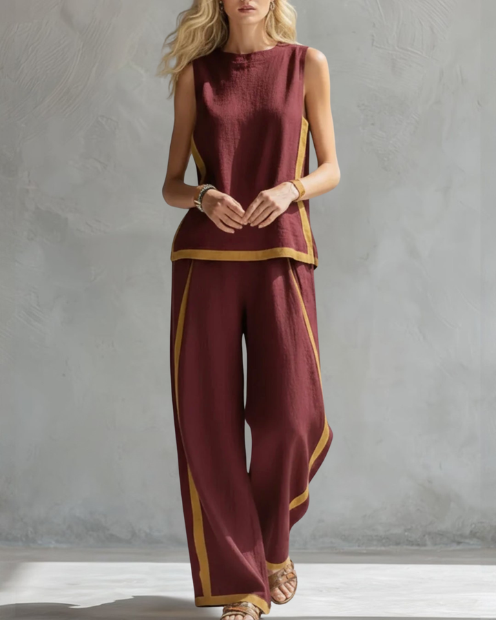 Layla | Elegant Sleeveless and Wide Pant Set