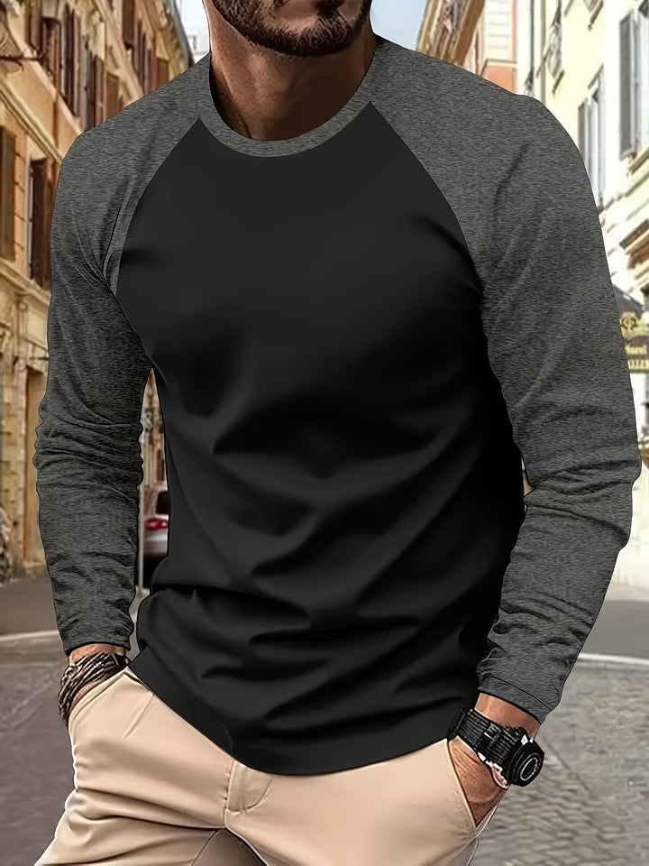 Trevor | Two-Tone Raglan Long-Sleeve Top