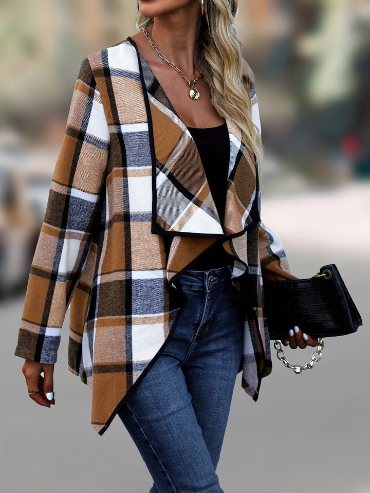 Regina | Draped Plaid Jacket