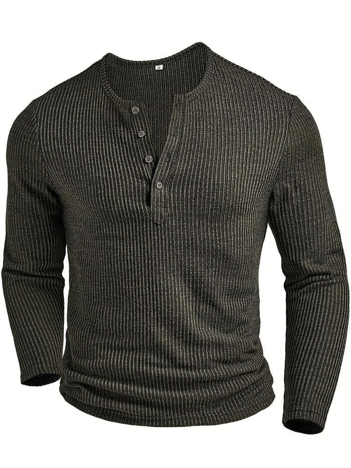 Griffin | Textured Ribbed Henley Shirt