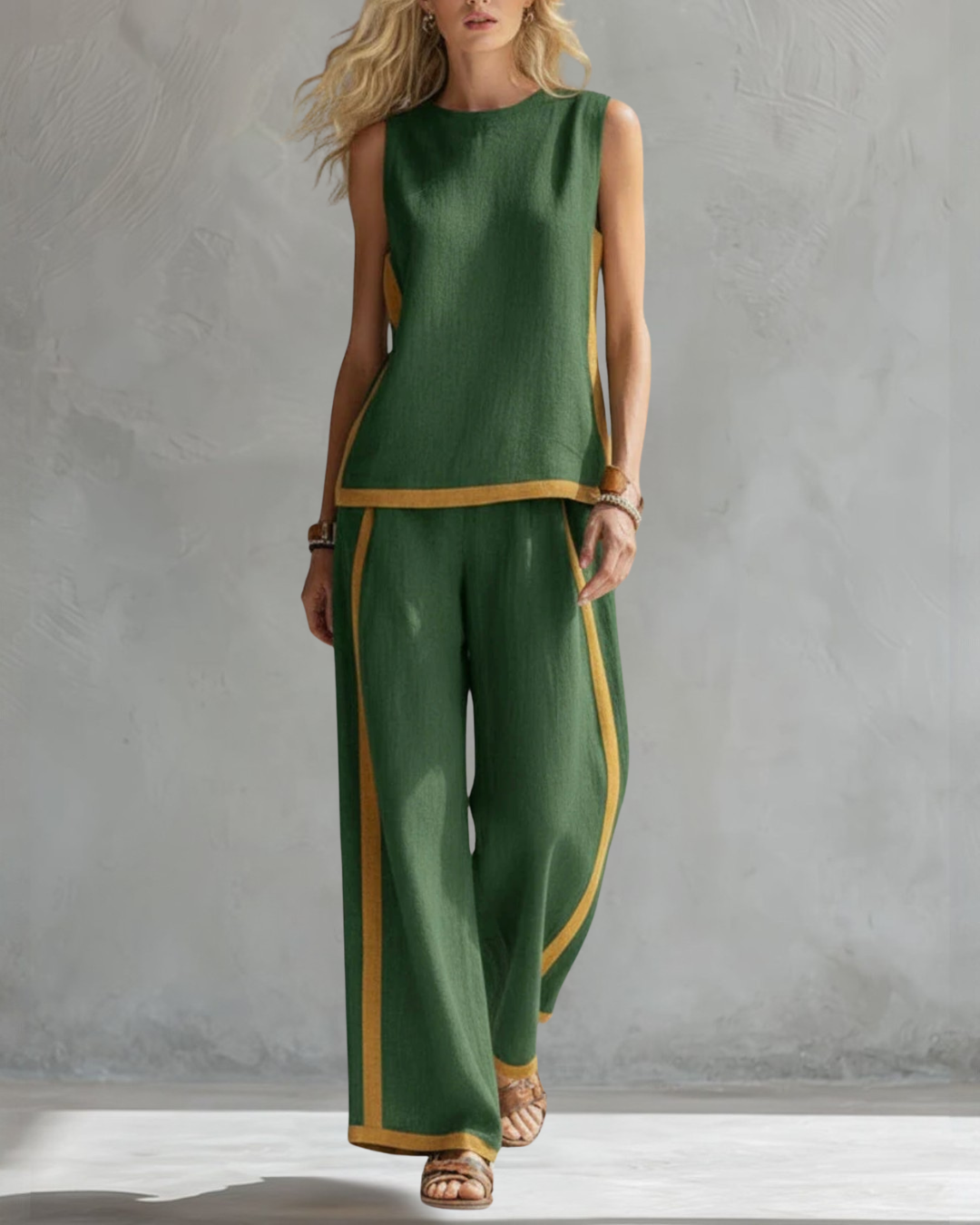 Layla | Elegant Sleeveless and Wide Pant Set