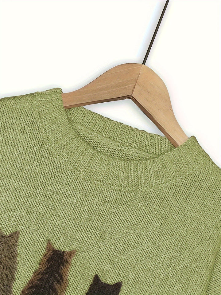 Tamara | Cozy Cat-Print Sweater