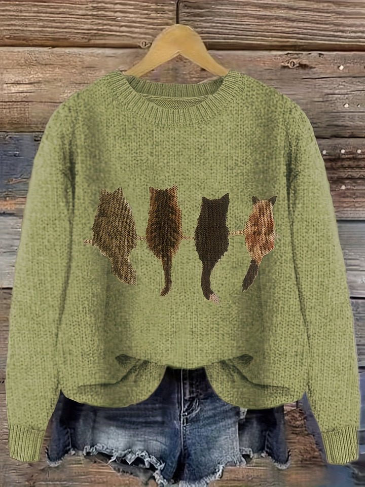 Tamara | Cozy Cat-Print Sweater