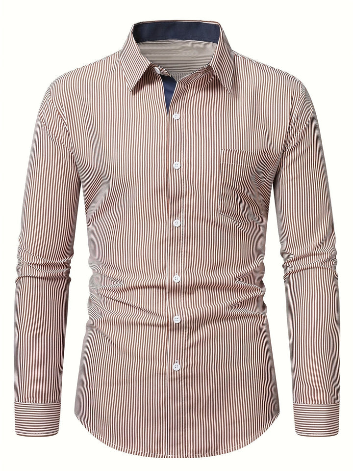 Desmond | Refined Striped Long Sleeve Shirt