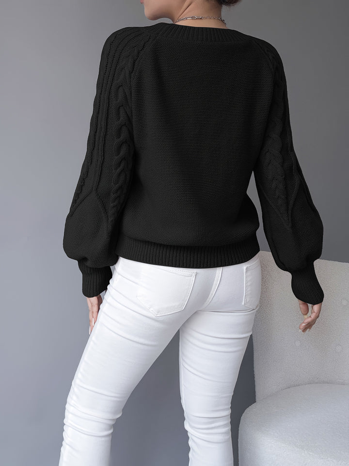 Sabine | Cable-Knit Lantern Sleeve Sweater