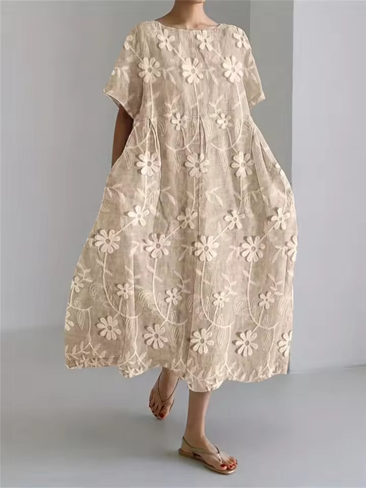 Amanda | Elegant Loose Round Neck Dress
