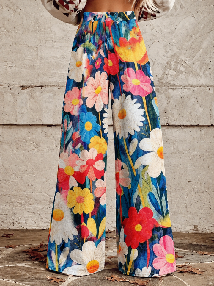 Sandra | Stylish Floral Wide Pants