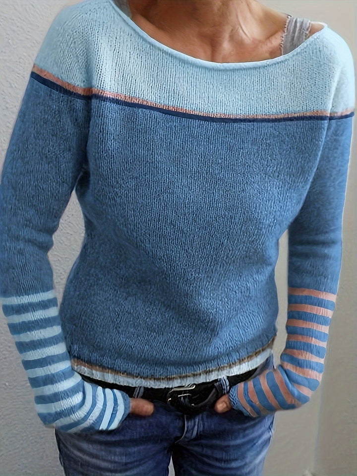 Francesca | color-Block Boat Neck Sweater