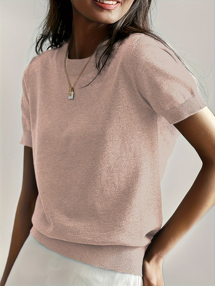 Harriet | Fine-Knit Short Sleeve Sweater