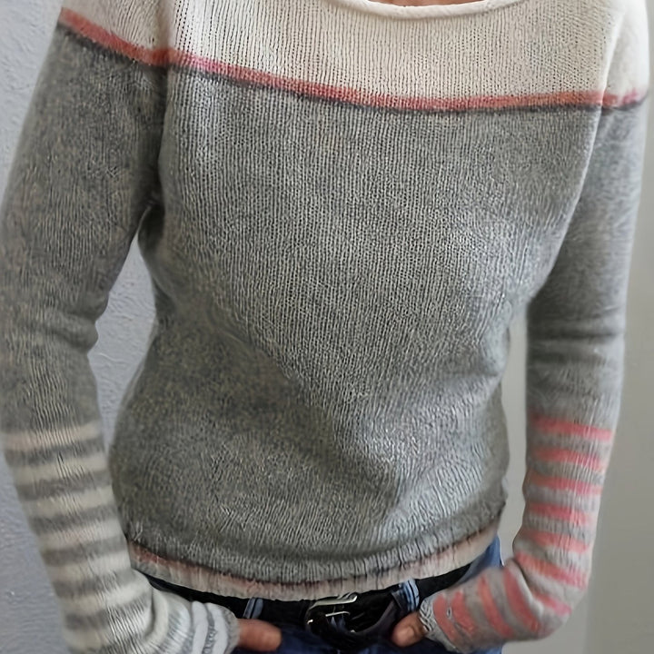 Francesca | color-Block Boat Neck Sweater