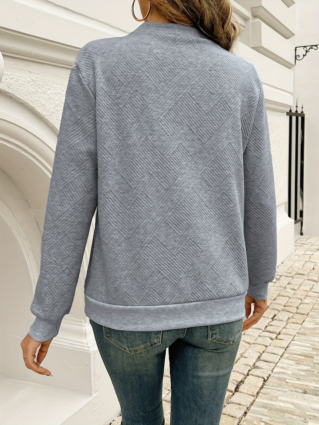Nadine | Asymmetrical Button-Neck Sweater