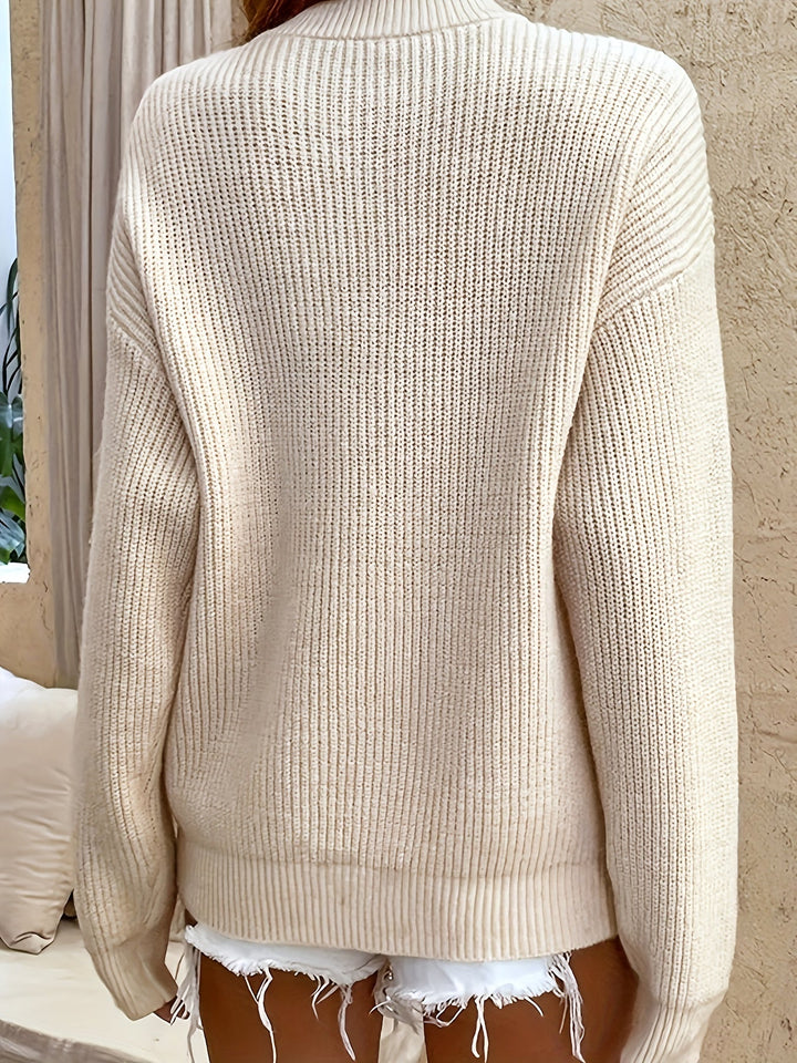 Cecilia | Ribbed Henley Sweater
