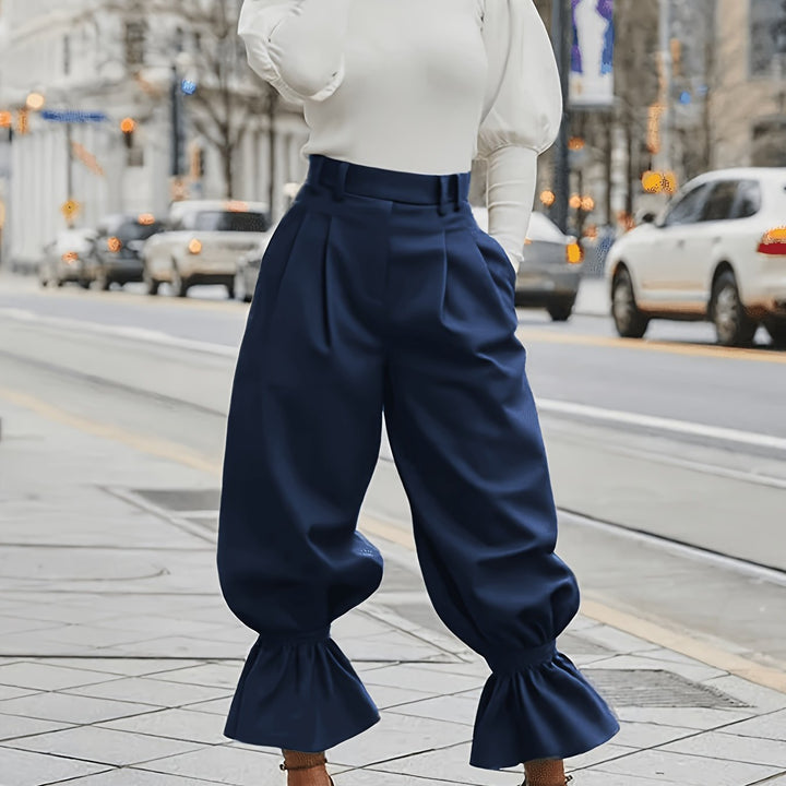 Maren | Ruffled-Hem Wide-Leg Pants