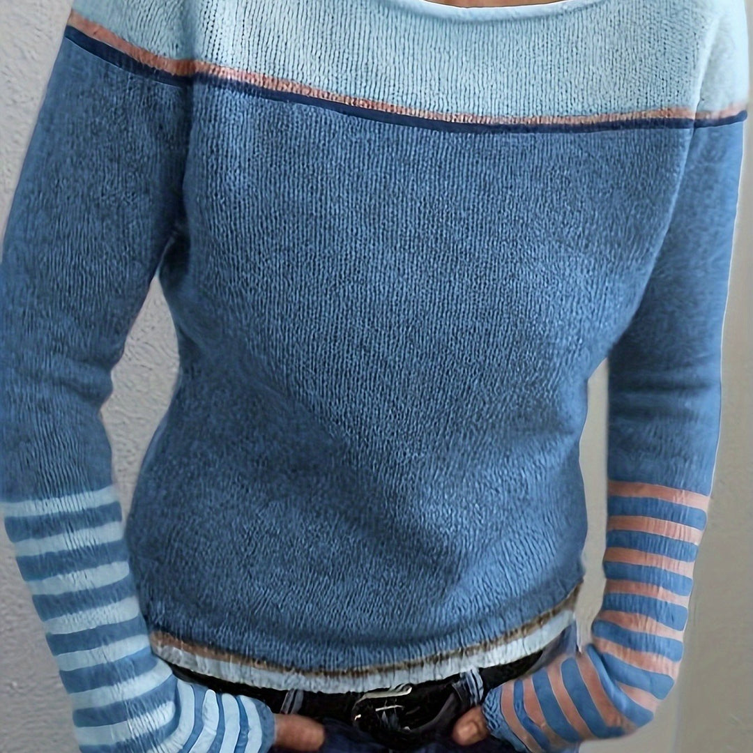Francesca | color-Block Boat Neck Sweater
