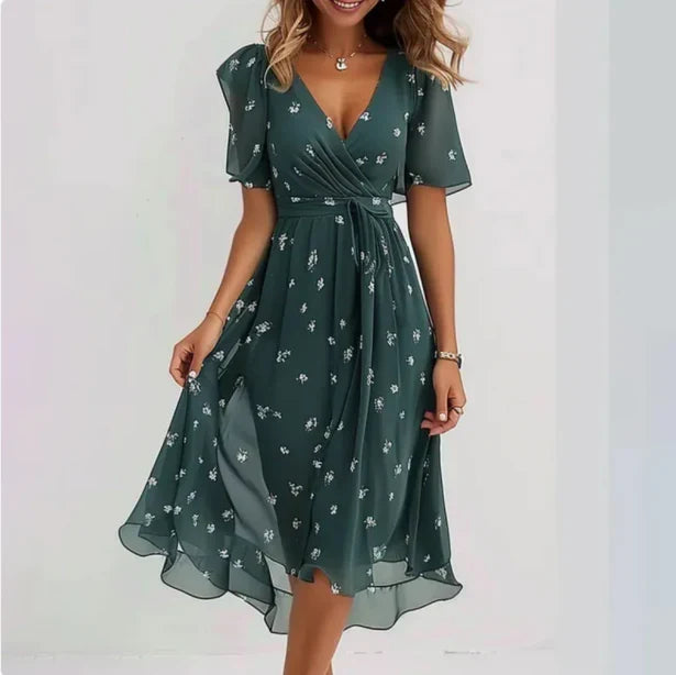 Lydia | V-Neck Short-Sleeve Summer Dress