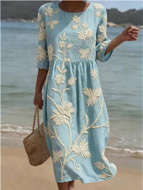 Kelsey | Stylish Round Neck Floral Dress